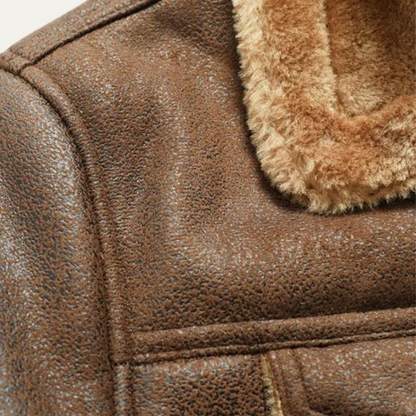 Men’s Faux Suede Shearling Lined Jacket