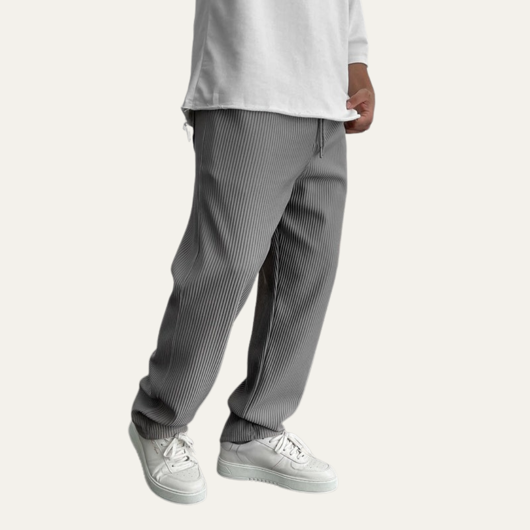 Men’s Wide Leg Rib Knit Lounge Trousers