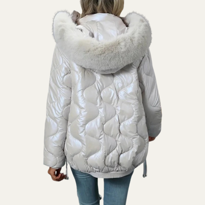Women’s Metallic Quilted Puffer Jacket