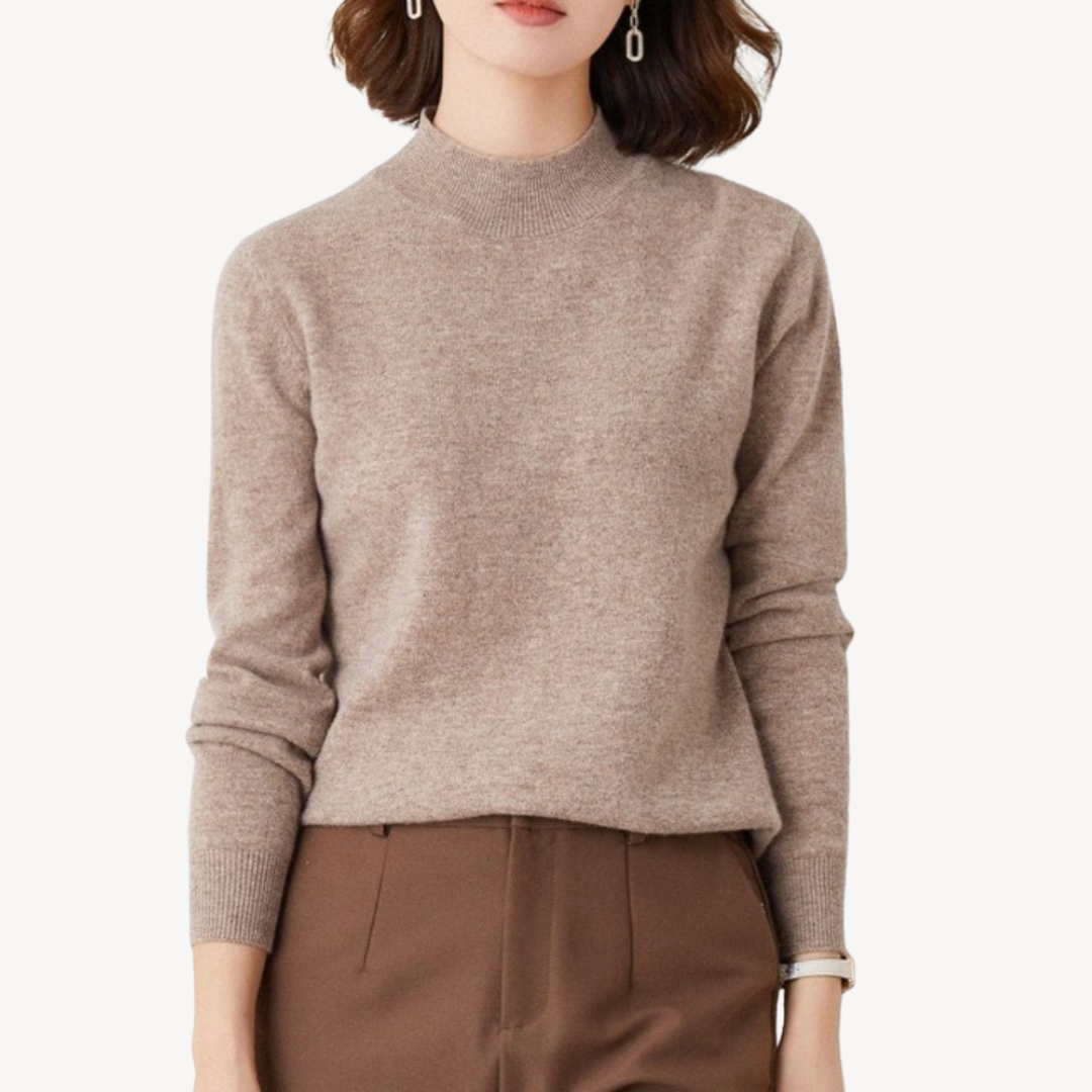 Mock Neck Cashmere Sweater Women