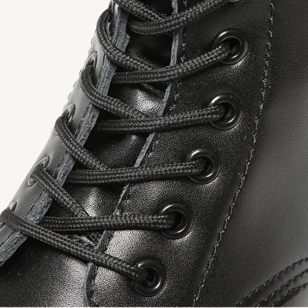 Unisex's Leather Combat Boots - Durable Lace-Up Ankle Shoes