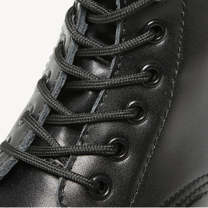 Unisex's Leather Combat Boots - Durable Lace-Up Ankle Shoes