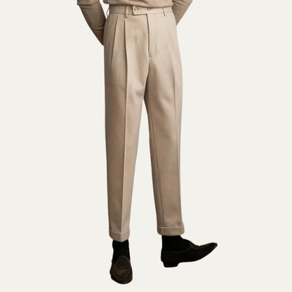Men’s High-Waist Pleated Dress Trousers