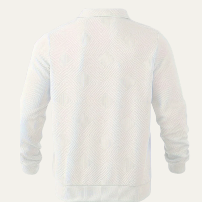 Men’s Textured Quarter Zipper Polo Sweater