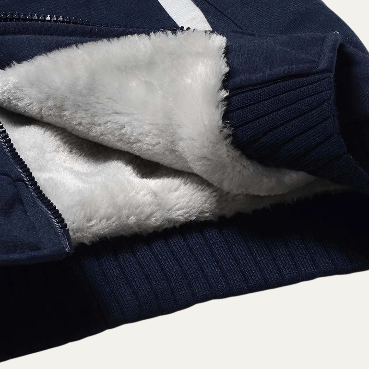 Men’s Color Block Hooded Fleece Jacket with Shearling Lining