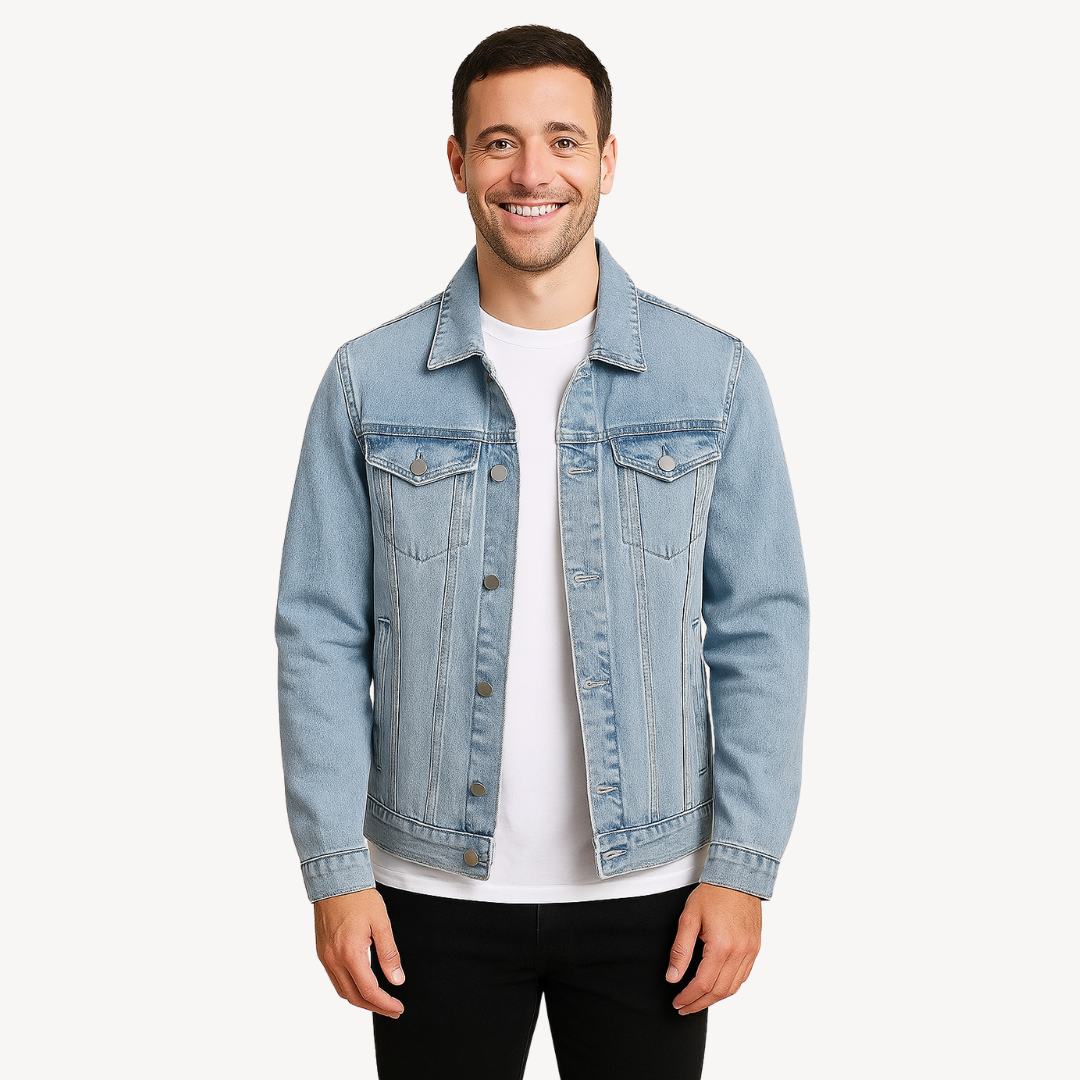 Light Blue Denim Jacket for Men
