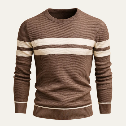 Men’s Ribbed Stripe Crewneck Sweater