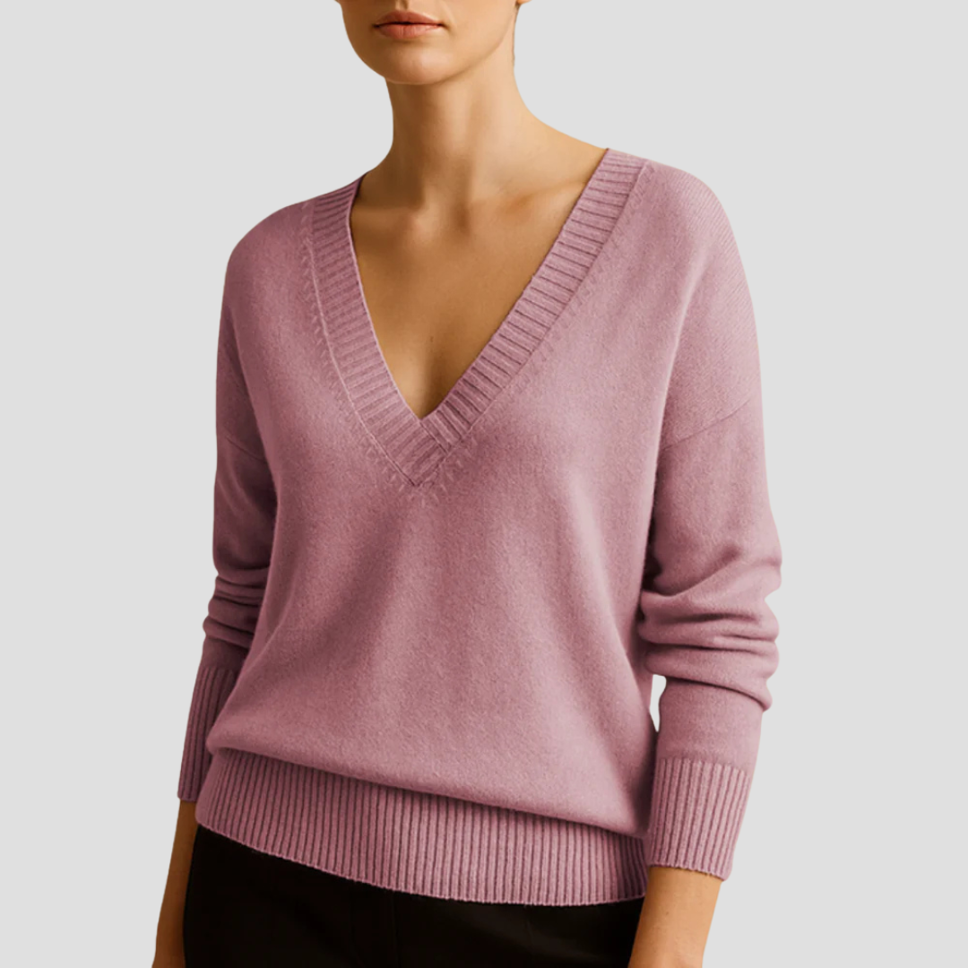 Women's Classic V Neck Sweater