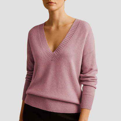 Women's Classic V Neck Sweater