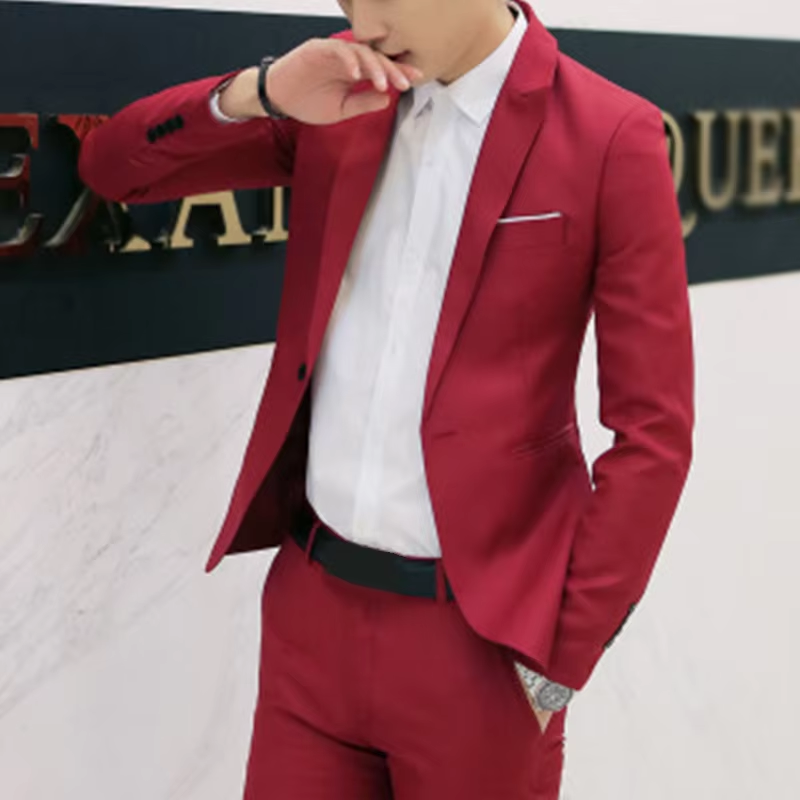 Stylish Men's Single Button Slim Blazer