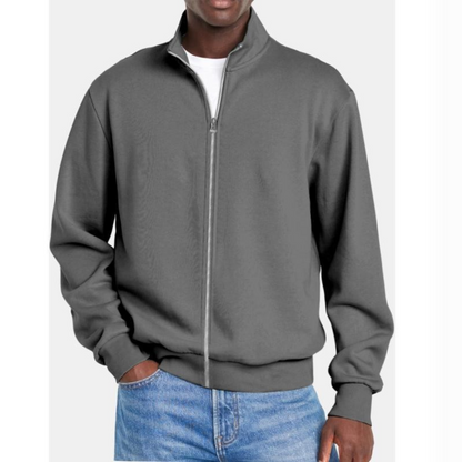Men’s Classic Full Zip Stand Collar Sweatshirt Jacket