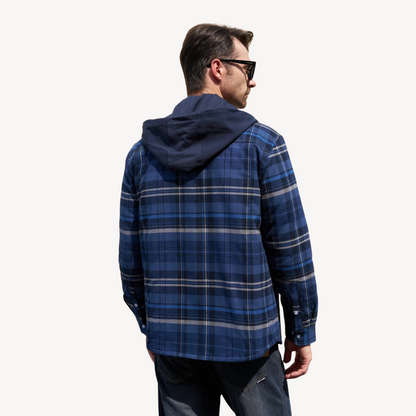 Men's Flannel Hooded Padded Jacket