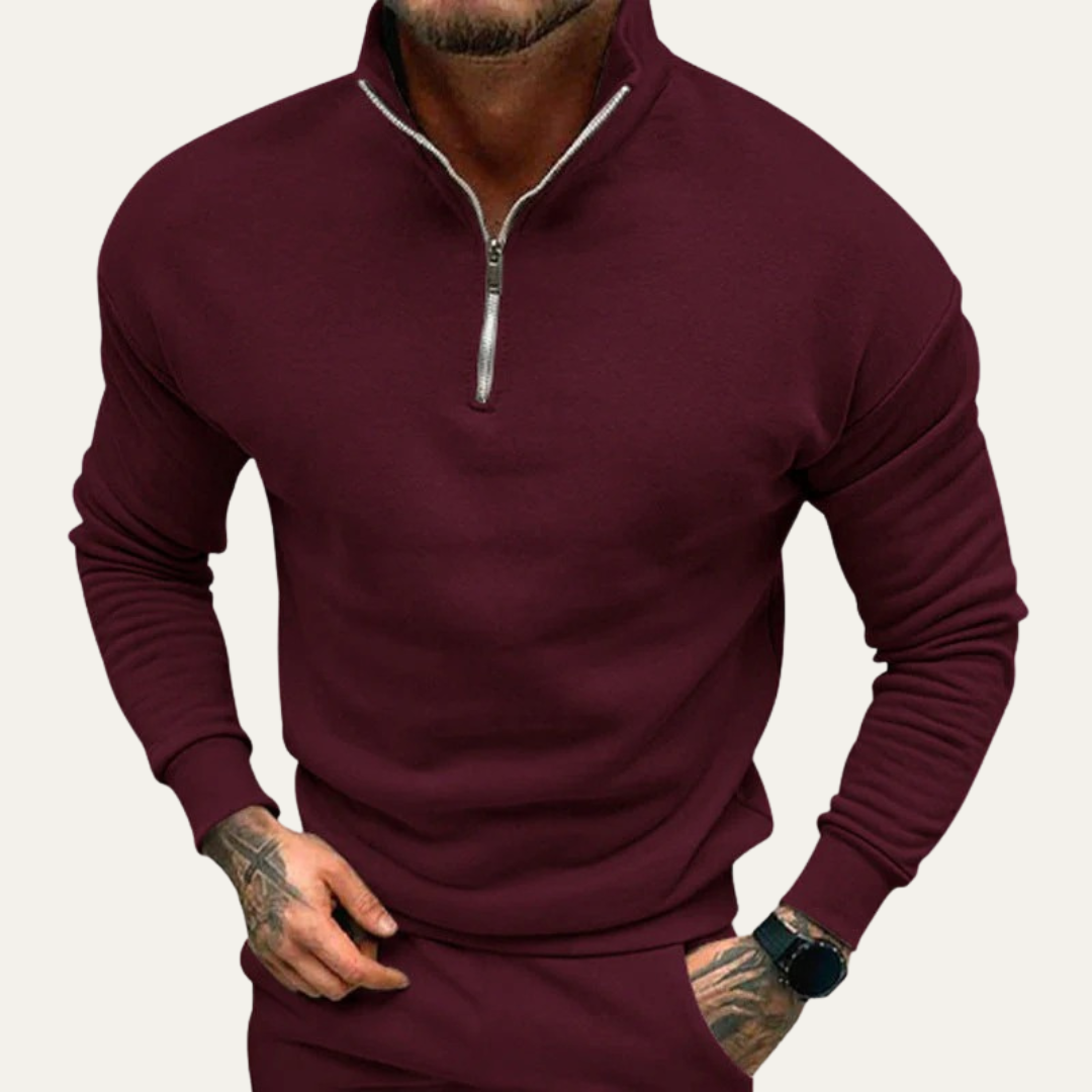 Men’s Casual Quarter Zip Athletic Pullover