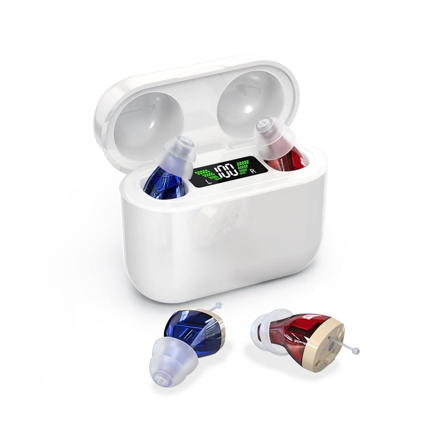 Rechargeable Wireless Hearing Aid Amplifiers with Charging Box - BritishElegance