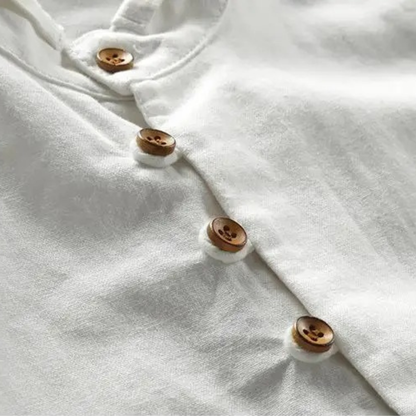 The San Teodoro Men’s Cotton Linen Button Up Collar Shirt