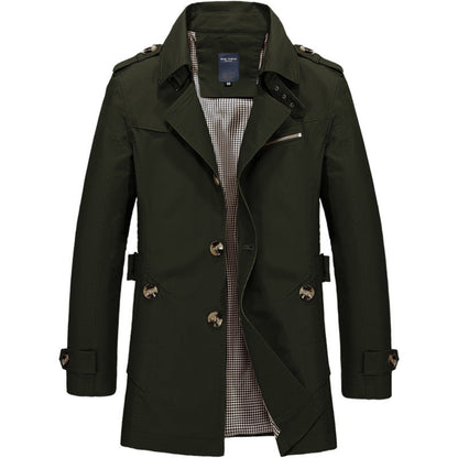Classic Waterproof Mens Long Coat