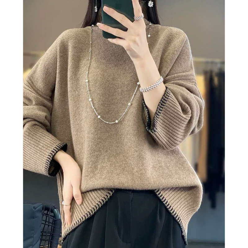 Cozy Warm Women's Oversized Knit Turtleneck Sweater