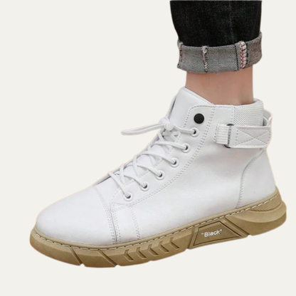 Men’s High Top Sneaker Boot with Strap and Lug Sole