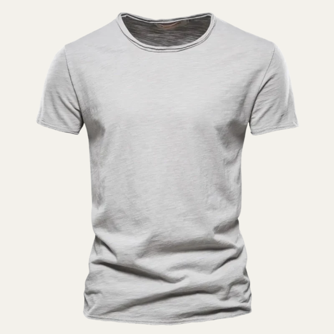 Men’s Fitted Raw Edge Crewneck T Shirt