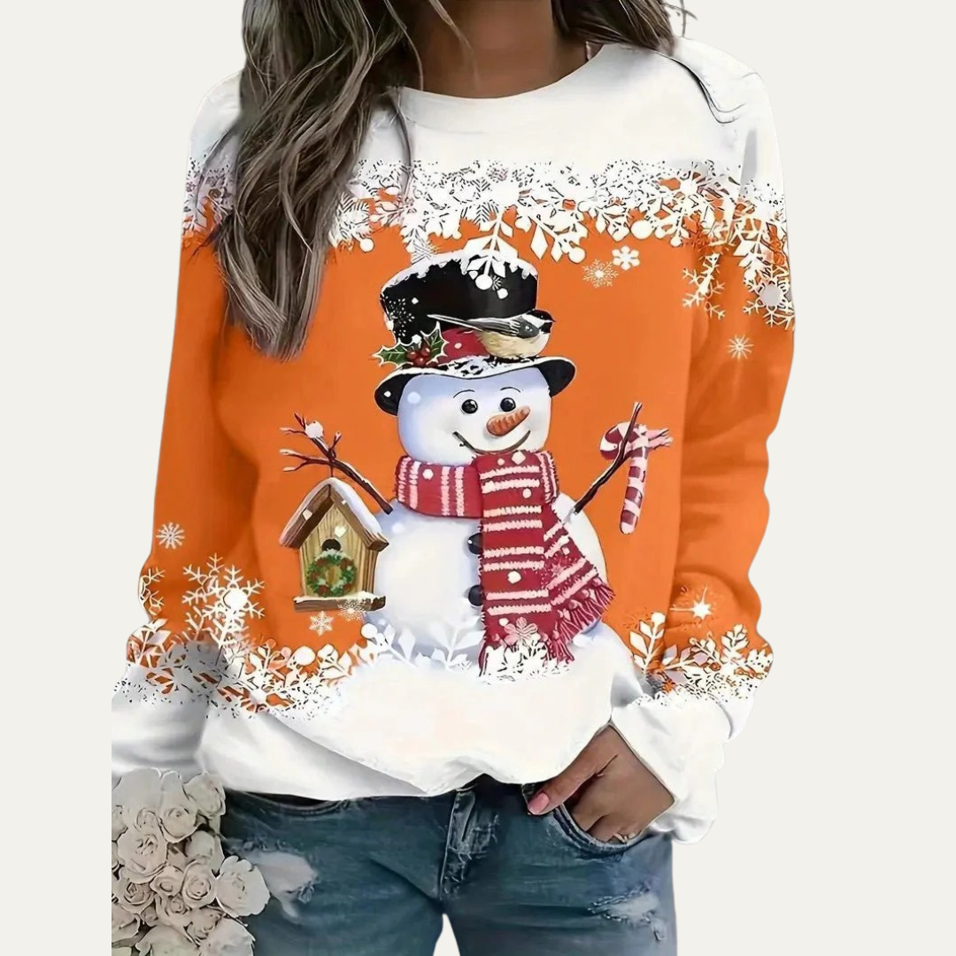 Women’s Festive Snowman Crewneck Sweatshirt