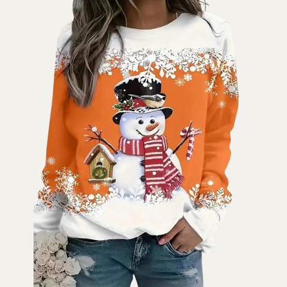 Women’s Festive Snowman Crewneck Sweatshirt