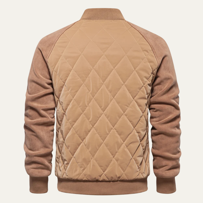 The Ryde Men’s Casual Patchwork Winter Quilted Bomber Jacket
