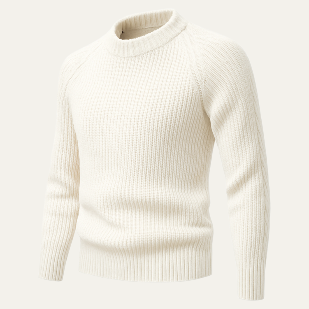 Men’s Raglan Sleeve Wide Ribbed Knit Sweater