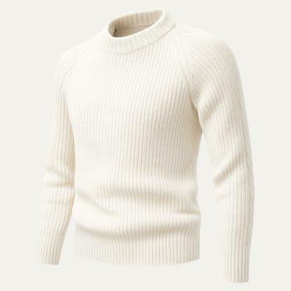 Men’s Raglan Sleeve Wide Ribbed Knit Sweater