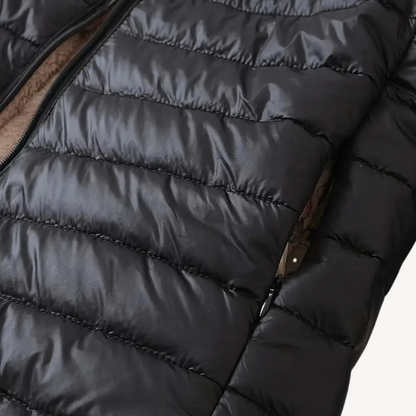 Women’s Faux Fur Lining Quilted Hooded Jacket