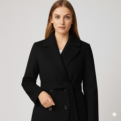 Coleen | Winter Coat - Double-Breasted Classic Outerwear with Waist Belt for Women
