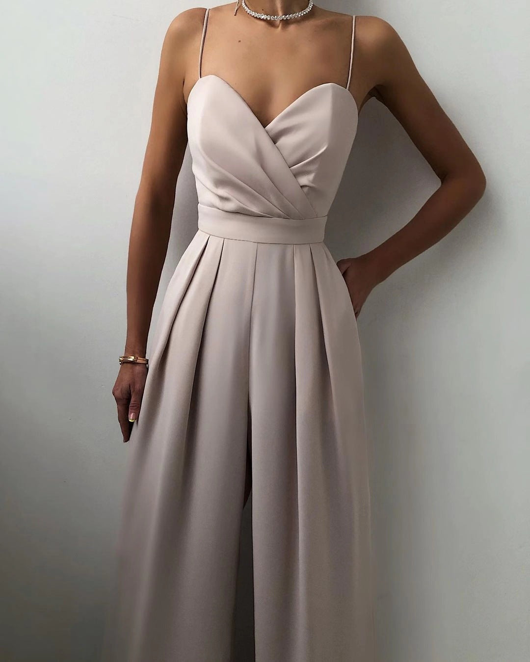 Women's Chic Tank Strap Flowy Jumpsuit