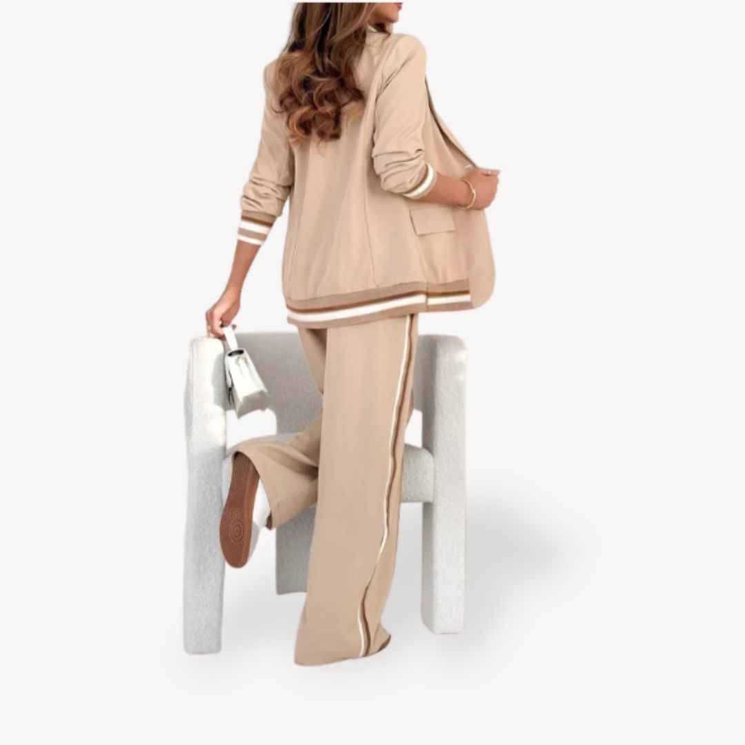 Two-Piece Striped Blazer Suit Women