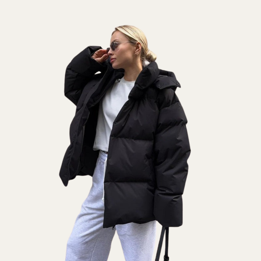 Women’s Oversized High-Neck Cropped Puffer Jacket