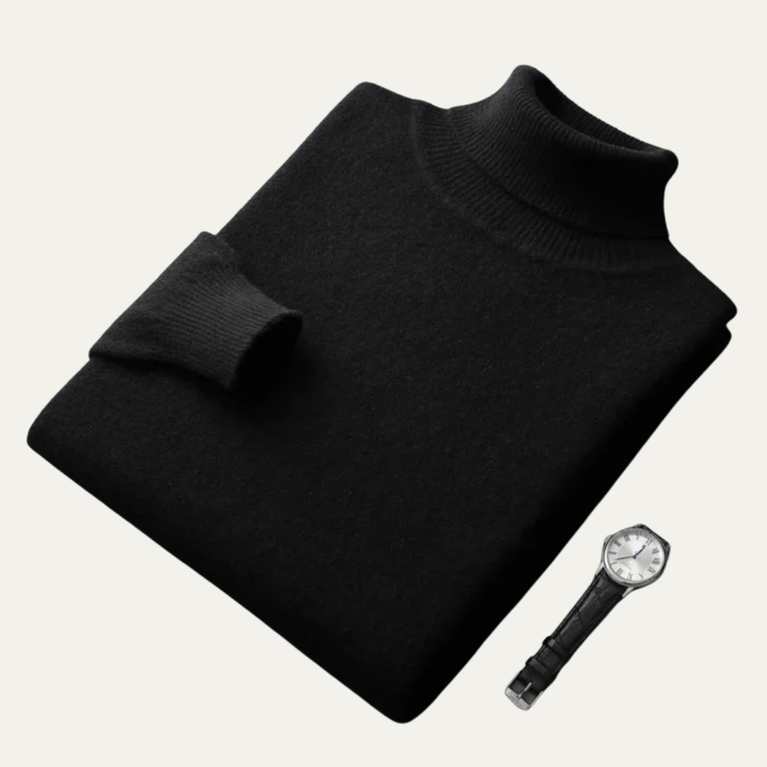 Men’s Smooth Knit Fitted Turtleneck Sweater