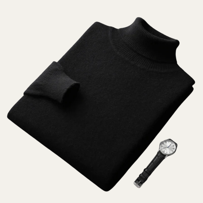 Men’s Smooth Knit Fitted Turtleneck Sweater