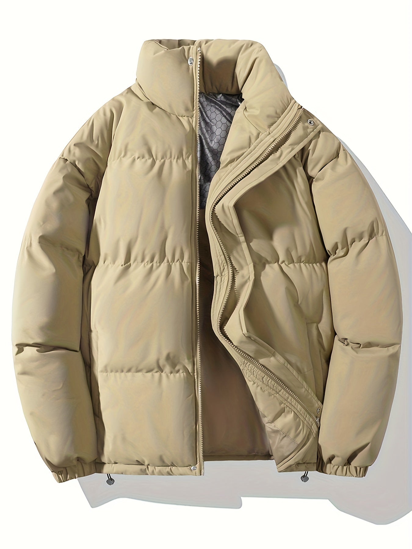 Cozy Fleece Lined Mens Winter Coat with Pockets