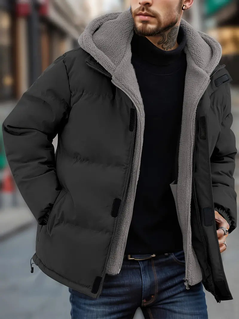 Men's London Hooded Puffer Jacket & Fleece - Warm Winter & Outdoor Wear
