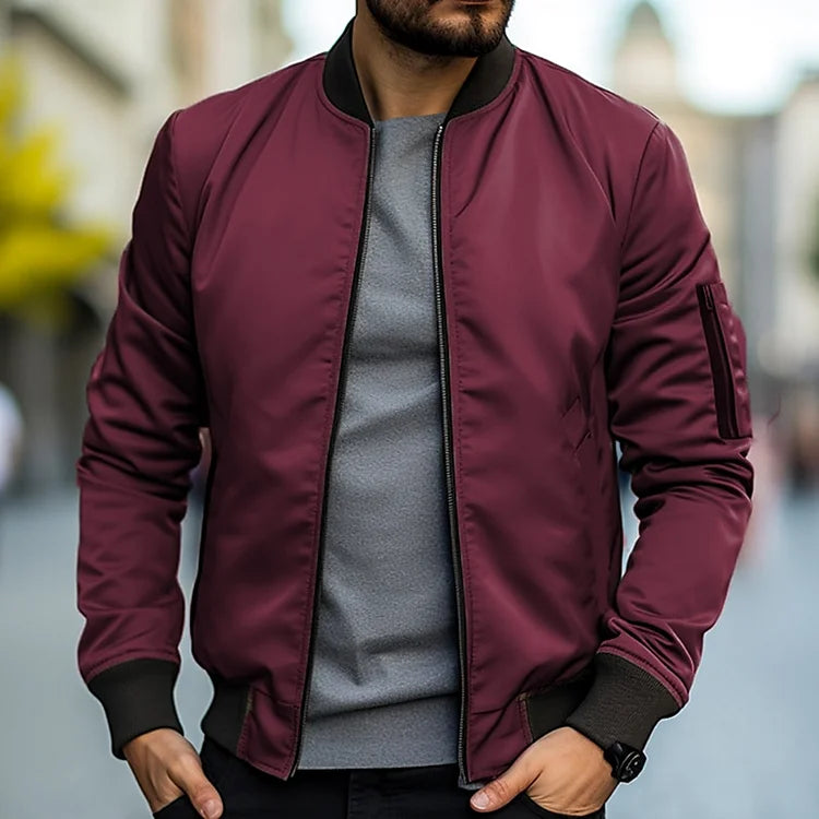 Men's Slim Fit Casual Bomber Jacket