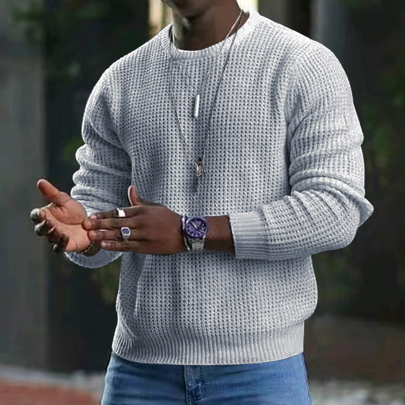 Classic Men's Plain Knit Wool Sweater