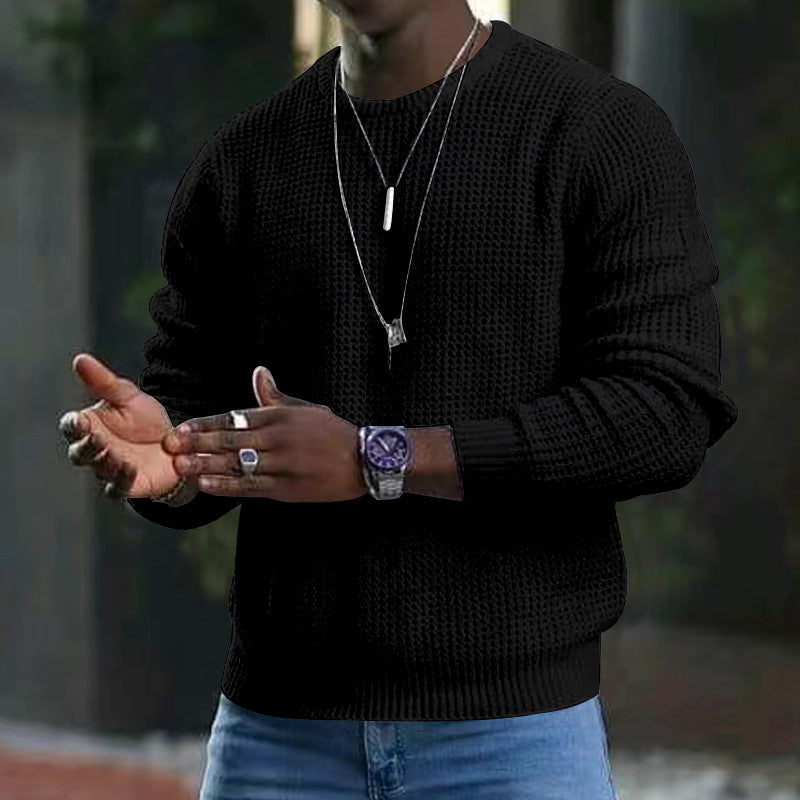 Classic Men's Plain Knit Wool Sweater