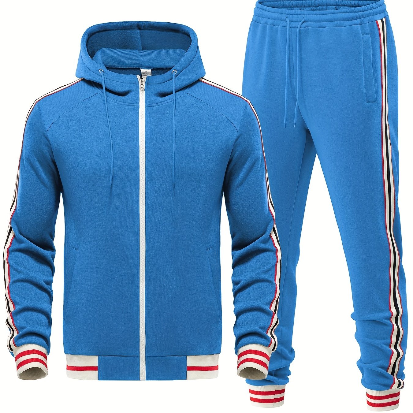 Men's Athletic 2-Piece Hooded Tracksuit Set - BritishElegance