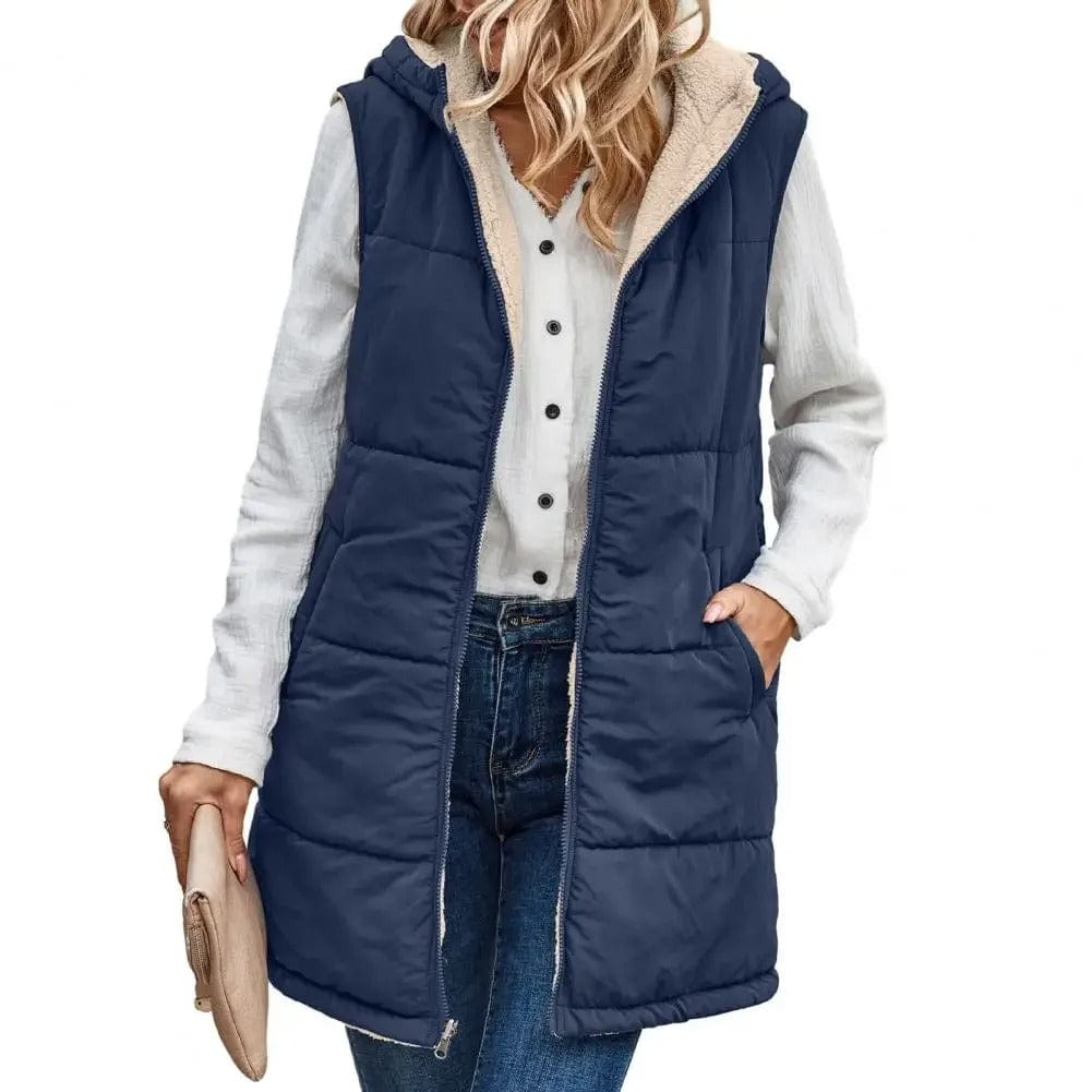 Warm Hooded Puffer Vest for Women