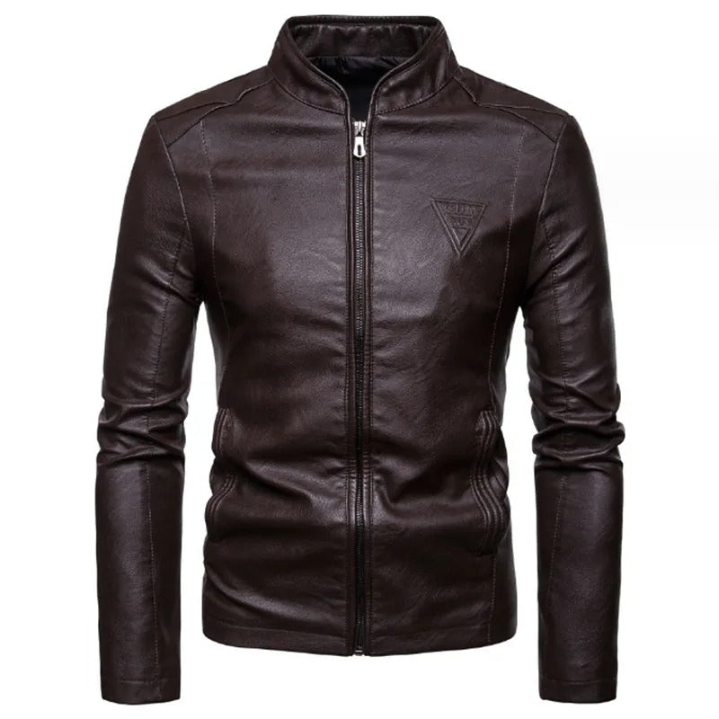 Classic Slim Faux Leather Jacket