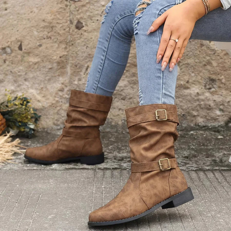 Comfortable Faux Leather Ankle Boots for Women
