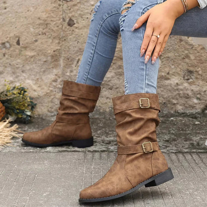 Comfortable Faux Leather Ankle Boots for Women