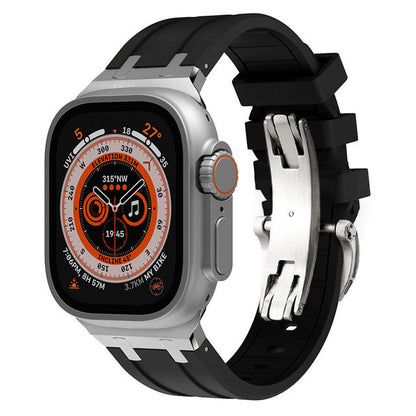 Durable Silicone Strap for Apple Watch with Metal Clamp