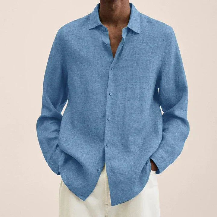 Versatile and lightweight linen shirt for men, elegantly styled