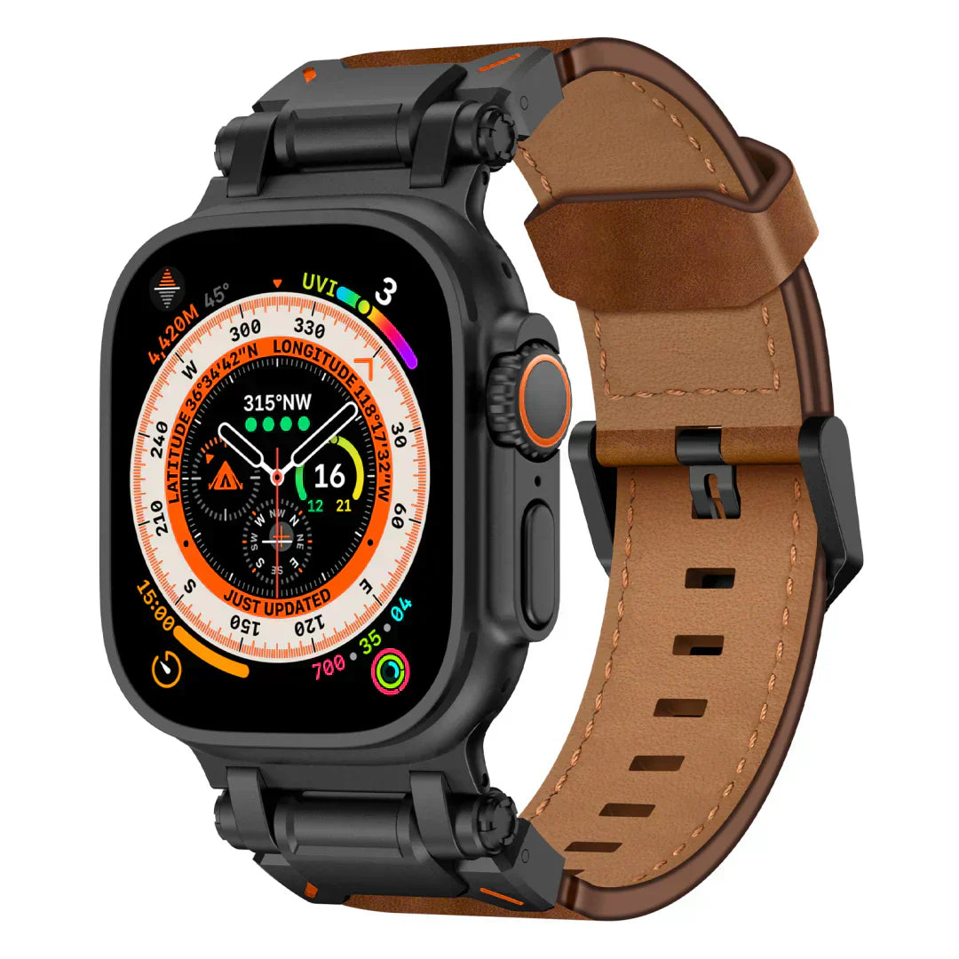 Premium Leather Band for Apple Watch with Metal Clasp