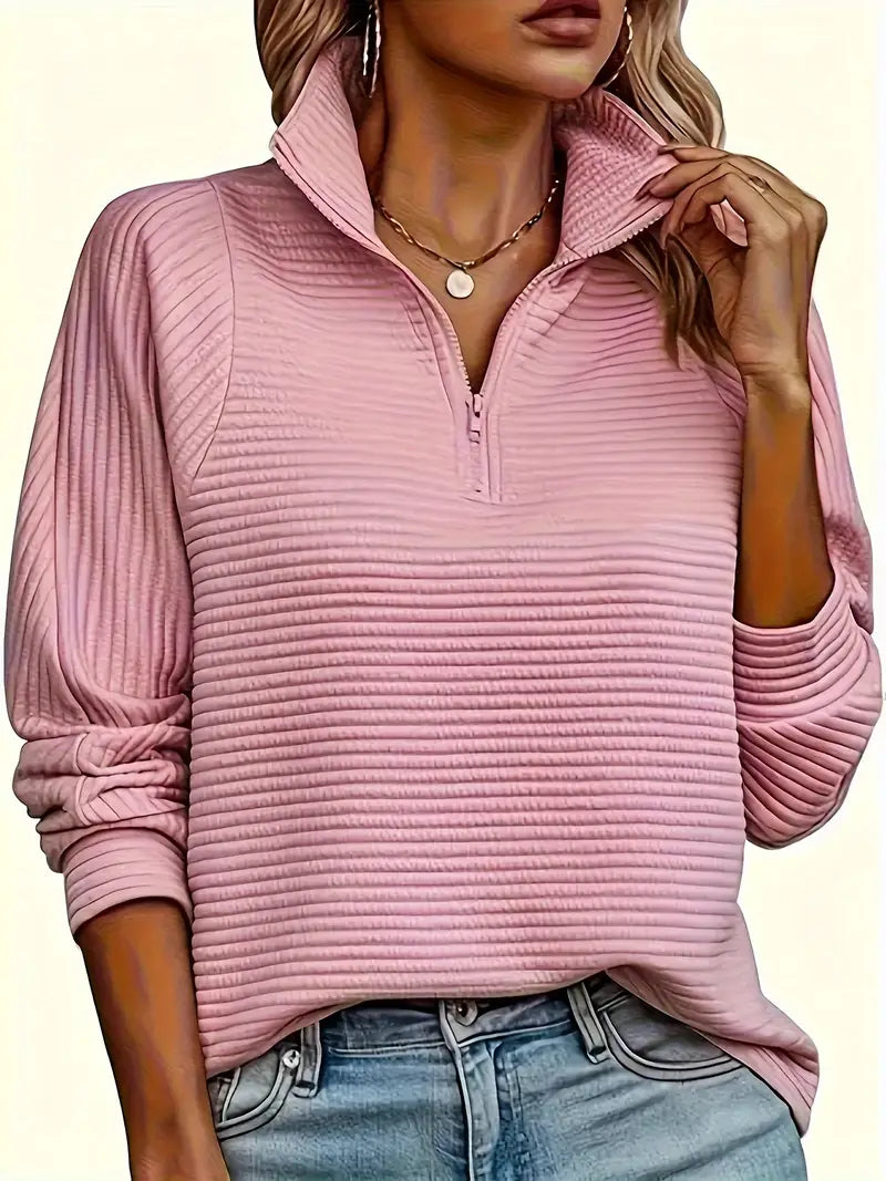 Soft Women's Quarter Zip Knit Sweater