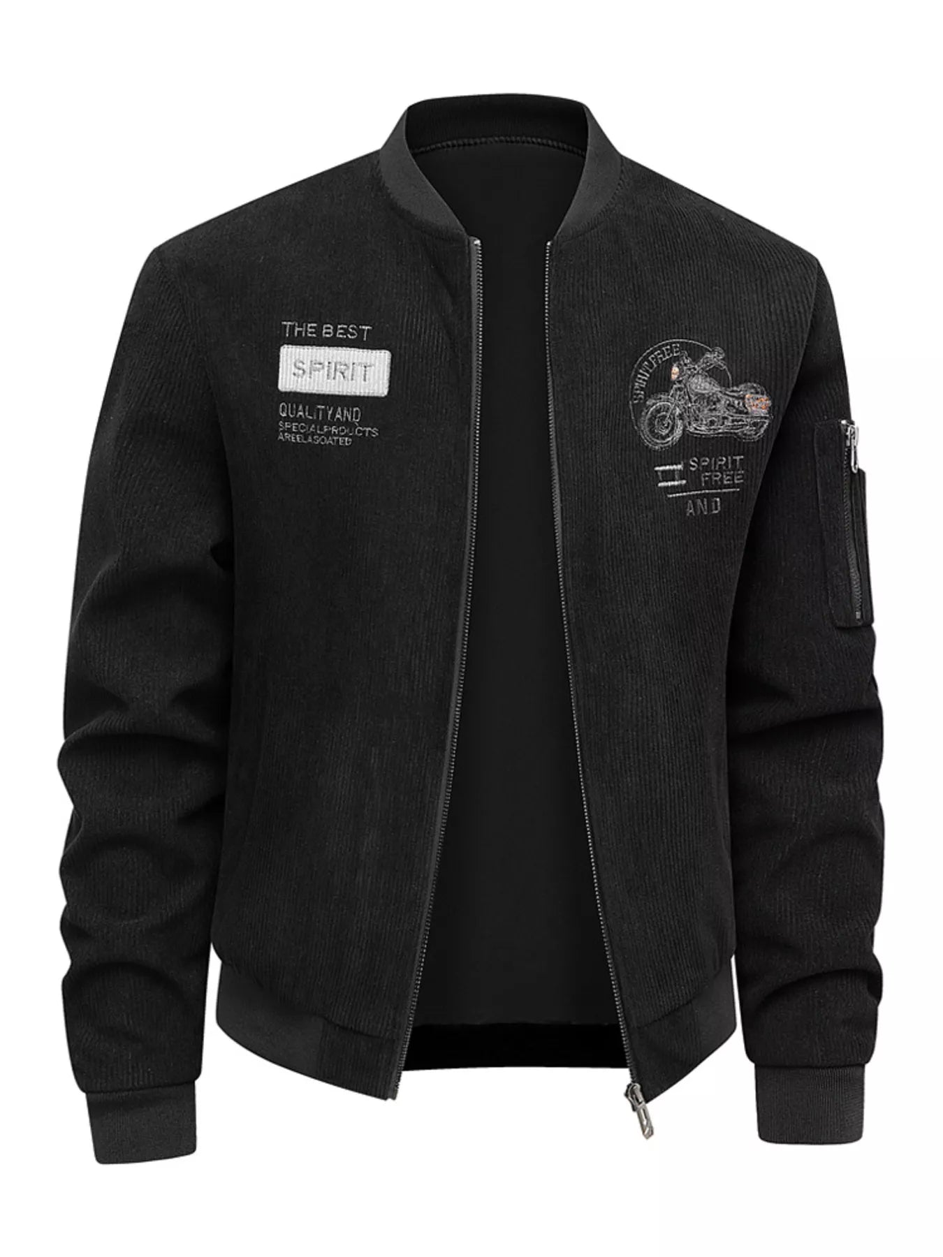 Big and Tall Corduroy Bomber Coat - BritishElegance